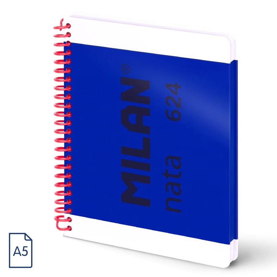 CUADERNO MILAN NATA 624 A5 80H ESPIRAL PLÁSTICO LÍNEAS AZUL | 8411574109990 | Librería Castillón - Comprar libros online Aragón, Barbastro