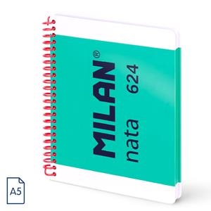 CUADERNO MILAN NATA 624 A5 80H ESPIRAL PLÁSTICO CUADRICULA VERDE | 8411574109921 | Librería Castillón - Comprar libros online Aragón, Barbastro