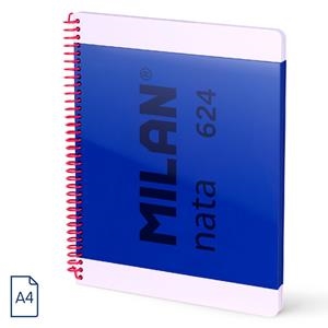 CUADERNO MILAN NATA 624 A4 80H ESPIRAL PLÁSTICO LISO AZUL | 8411574110019 | Librería Castillón - Comprar libros online Aragón, Barbastro