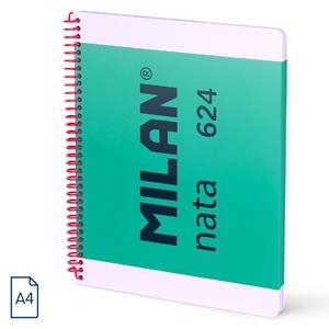 CUADERNO MILAN NATA 624 A4 80H ESPIRAL PLÁSTICO CUADRÍCULA VERDE | 8411574109884 | Librería Castillón - Comprar libros online Aragón, Barbastro