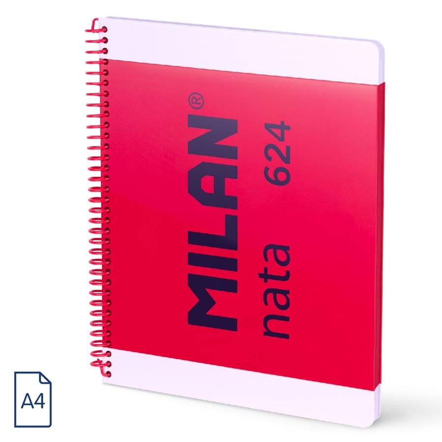 CUADERNO MILAN NATA 624 A4 80H ESPIRAL PLÁSTICO CUADRÍCULA ROSA | 8411574109822 | Librería Castillón - Comprar libros online Aragón, Barbastro