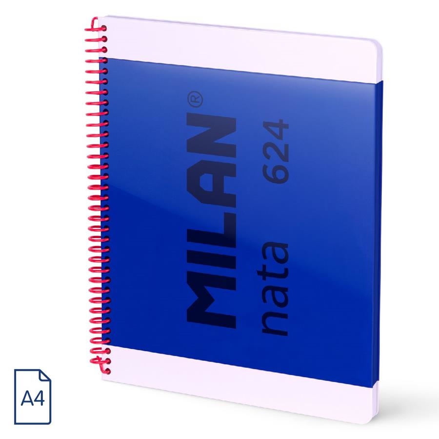 CUADERNO MILAN NATA 624 A4 80H ESPIRAL PLÁSTICO CUADRÍCULA AZUL | 8411574109945 | Librería Castillón - Comprar libros online Aragón, Barbastro