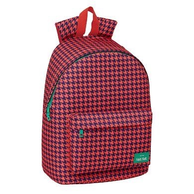 MOCHILA GRANDE ORDENADOR NAIT NAIT PATA DE GALLO CORAL | 8435652234664 | Librería Castillón - Comprar libros online Aragón, Barbastro