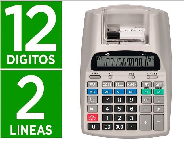 Calculadora liderpapel impresora pantalla papel 57 mm 12 digitos impresion bicolor blanca 225x158x56 mm. | 8423473040977 | Librería Castillón - Comprar libros online Aragón, Barbastro