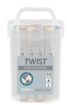 Rotuladores Doble Punta Campus University Twist 24 colores | 8426307336086 | Librería Castillón - Comprar libros online Aragón, Barbastro