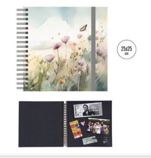 ALBUM FOTOS SENFORT ESPIRAL 25X25CM 30H NEGRAS ACUARELA MARIPOSA | 8412885242062 | Librería Castillón - Comprar libros online Aragón, Barbastro