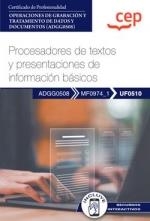 Manual. Procesadores de textos y presentaciones de información básicos (UF0510). | 9788419852472 | Editorial Cep | Librería Castillón - Comprar libros online Aragón, Barbastro