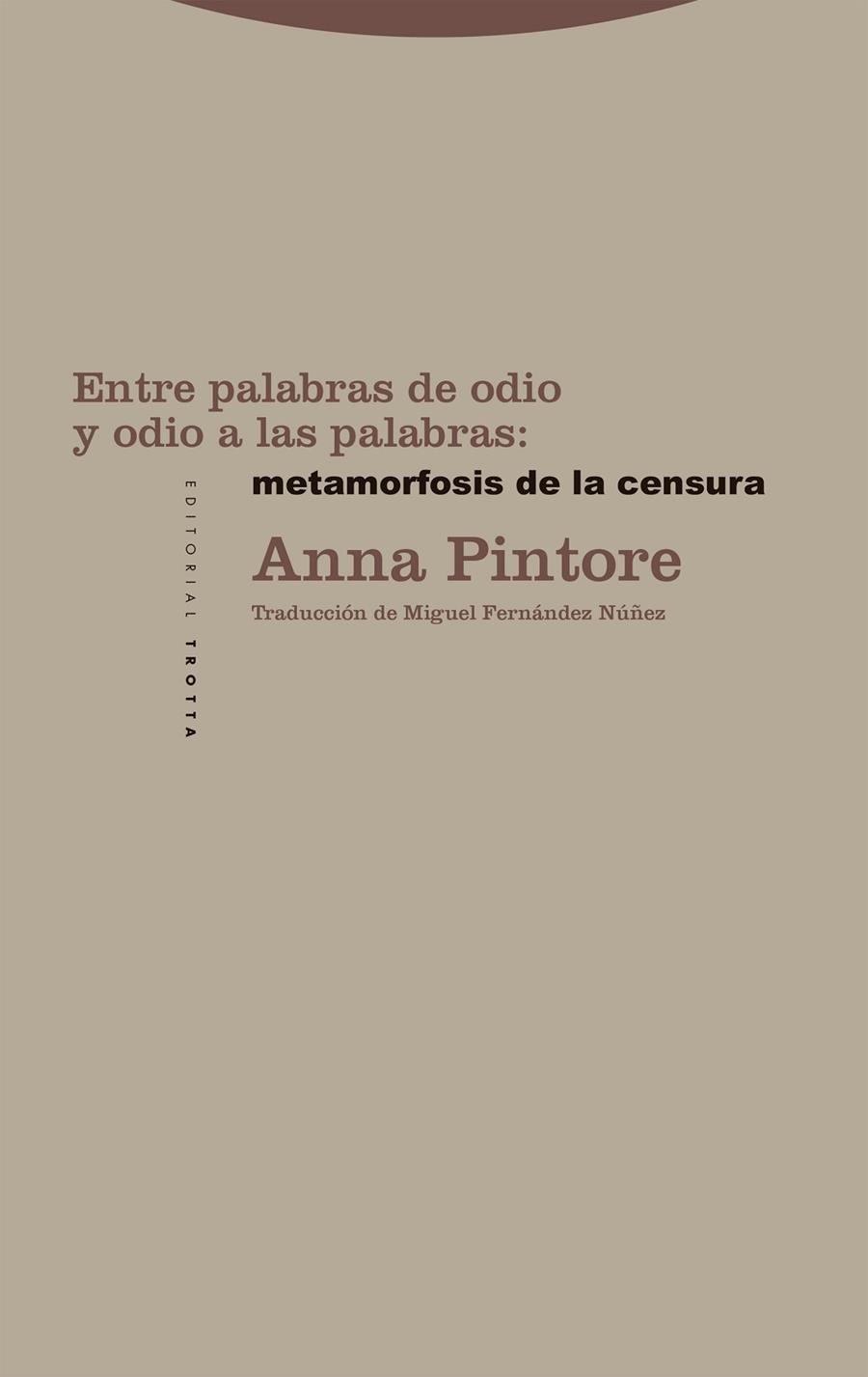 Entre palabras de odio y odio a las palabras: metamorfosis de la censura | 9788413643069 | Pintore, Anna | Librería Castillón - Comprar libros online Aragón, Barbastro