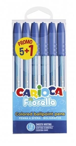 CARIOCA FIORELLA BLISTER 6 BOLÍGRAFOS AZULES PET | 8003511433666 | Librería Castillón - Comprar libros online Aragón, Barbastro