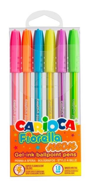 CARIOCA FIORELLA BLISTER 6 BOLÍGRAFOS GEL COLORES NEON | 8003511433659 | Librería Castillón - Comprar libros online Aragón, Barbastro
