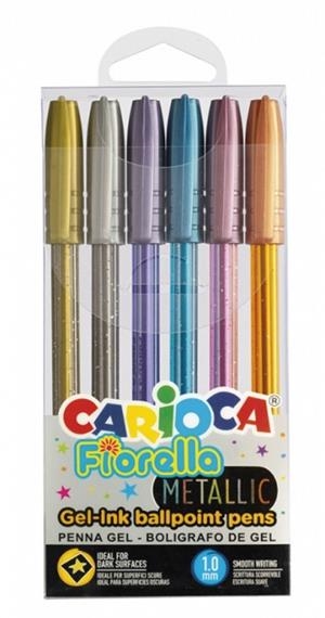 CARIOCA FIORELLA BLISTER 6 BOLÍGRAFOS GEL COLORES METÁLICOS | 8003511433635 | Librería Castillón - Comprar libros online Aragón, Barbastro