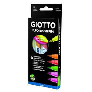 ROTULADORES GIOTTO TURBO SOFT BRUSH CAJA 6 COLORES PINCEL FLUOR | 8000825013973 | Librería Castillón - Comprar libros online Aragón, Barbastro