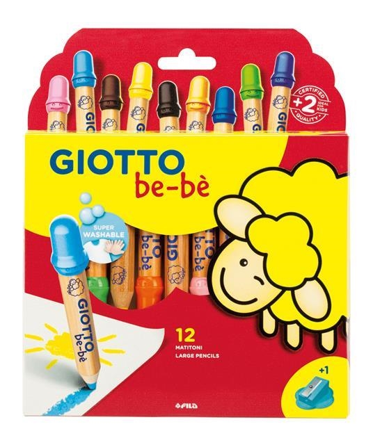 GIOTTO BEBE SUPER LAPICES 12 COLORES + SACAPUNTAS | 8000825048234 | Librería Castillón - Comprar libros online Aragón, Barbastro
