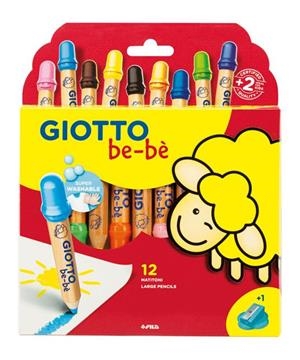 GIOTTO BEBE SUPER LAPICES 12 COLORES + SACAPUNTAS | 8000825048234 | Librería Castillón - Comprar libros online Aragón, Barbastro