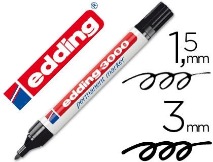 ROTULADOR EDDING 3000 NEGRO (PUNTA REDONDA 3MM) BLISTER | 4004764100798 | Librería Castillón - Comprar libros online Aragón, Barbastro