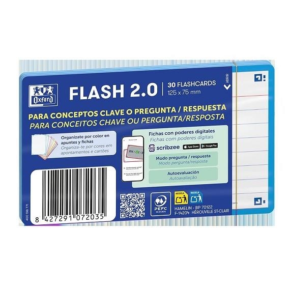 FICHAS REVISION 2.0 OXFORD 75X125 2T 30F 1 LÍNEA AZUL TURQUESA - FLASCHARDS | 8427291072035 | Librería Castillón - Comprar libros online Aragón, Barbastro