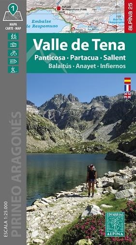 VALLE DE TENA - PANTICOSA, PARTACUA, SALLENT MAPA ALPINA E:1:25000 | 9788470111723 | EDITORIAL ALPINA | Librería Castillón - Comprar libros online Aragón, Barbastro