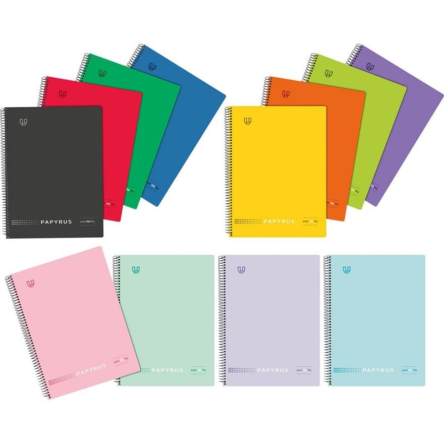 CUADERNO ESPIRAL PAPYRUS UNICLAS 4ª TAPA PP 80H 90GR  (COLORES SURTIDOS) | 8413623191468 | Librería Castillón - Comprar libros online Aragón, Barbastro