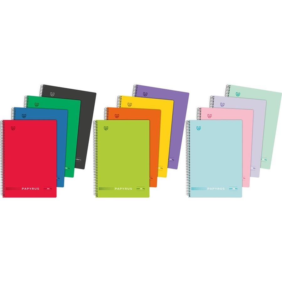 CUADERNO PAPYRUS UNI5 A4+ TAPA PLÁSTICO 120H CUADRICULA 5MM COLORES SURTIDOS | 8413623191741 | Librería Castillón - Comprar libros online Aragón, Barbastro