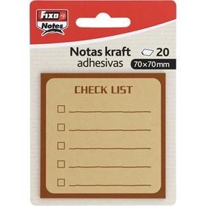 Pack 20 notas adhesivas 70x70mm Check kraft FIXO | 8413623507504 | Librería Castillón - Comprar libros online Aragón, Barbastro