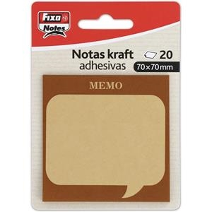 NOTAS ADHESIVAS 70X70 MM FIXO KRAFT MEMO 20 HOHAS | 8413623507511 | Librería Castillón - Comprar libros online Aragón, Barbastro