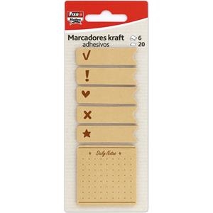 PACK 6 MARCADORES 20H ADHESIVOS FIXO BANDERITAS KRAFT LISO DAILY | 8413623507528 | Librería Castillón - Comprar libros online Aragón, Barbastro
