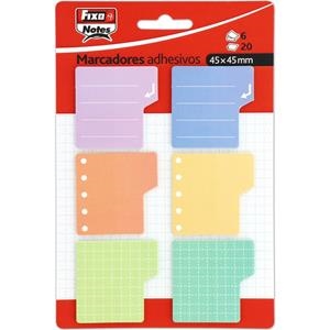PACK 6 MARCADORES ADHESIVOS FIXO 45X45MM SURTIDO | 8413623507580 | Librería Castillón - Comprar libros online Aragón, Barbastro