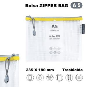 BOLSA ZIPPER BAG A5 EVA AMARILLO CON CREMALLERA | 8413623492046 | Librería Castillón - Comprar libros online Aragón, Barbastro