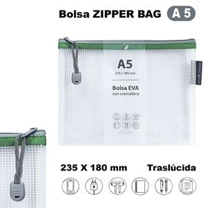 BOLSA ZIPPER BAG A5 EVA VERDE CON CREMALLERA | 8413623492039 | Librería Castillón - Comprar libros online Aragón, Barbastro