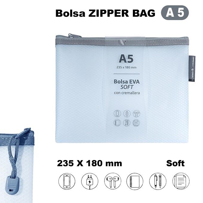 BOLSA ZIPPER BAG A5 EVA SOFT MATE AZUL CON CREMALLERA | 8413623492206 | Librería Castillón - Comprar libros online Aragón, Barbastro