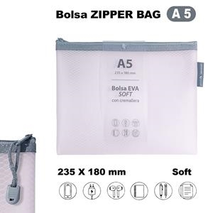 BOLSA ZIPPER BAG A5 EVA SOFT MATE ROSA CON CREMALLERA | 8413623492190 | Librería Castillón - Comprar libros online Aragón, Barbastro