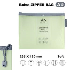 BOLSA ZIPPER BAG A5 EVA SOFT MATE MENTA CON CREMALLERA | 8413623492213 | Librería Castillón - Comprar libros online Aragón, Barbastro