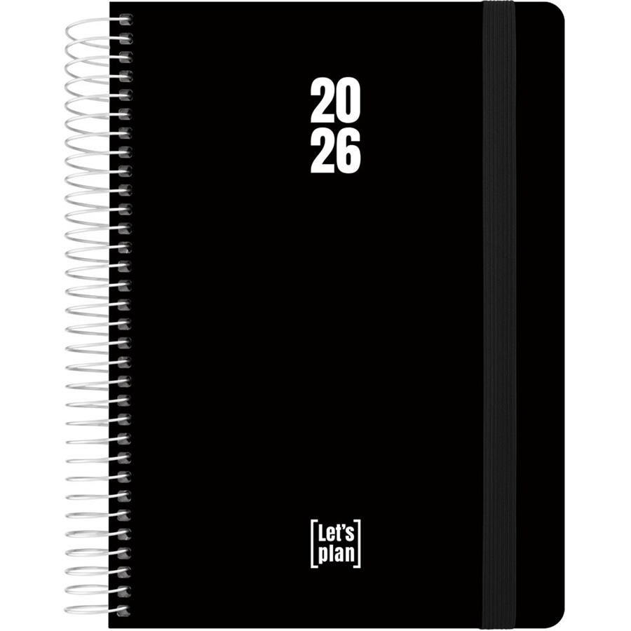 AGENDA GRAFOPLAS 2026 DÍA PAGINA 15X21CM ESPIRAL TAPA PLASTICO NEGRO | 8413623214372 | Librería Castillón - Comprar libros online Aragón, Barbastro