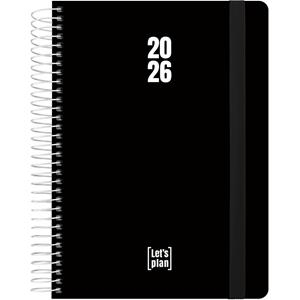 AGENDA GRAFOPLAS 2026 DÍA PAGINA 15X21CM ESPIRAL TAPA PLASTICO NEGRO | 8413623214372 | Librería Castillón - Comprar libros online Aragón, Barbastro