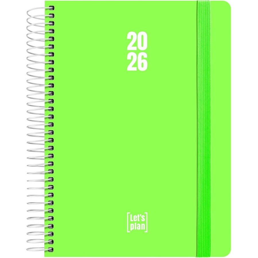 AGENDA GRAFOPLAS 2026 DÍA PAGINA 15X21CM ESPIRAL TAPA PLASTICO VERDE FLUOR | 8413623214389 | Librería Castillón - Comprar libros online Aragón, Barbastro
