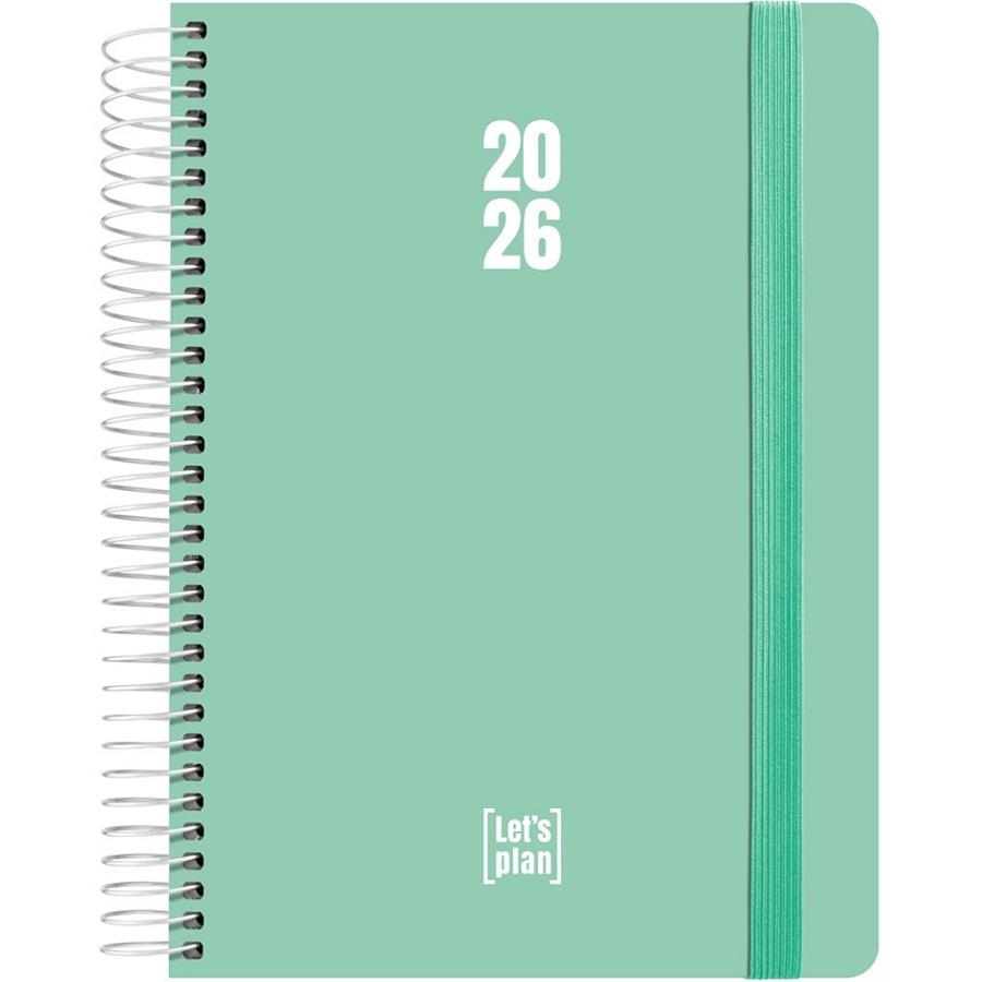 AGENDA GRAFOPLAS 2026 DÍA PAGINA 15X21CM ESPIRAL TAPA PLASTICO VERDE AGUA | 8413623214396 | Librería Castillón - Comprar libros online Aragón, Barbastro