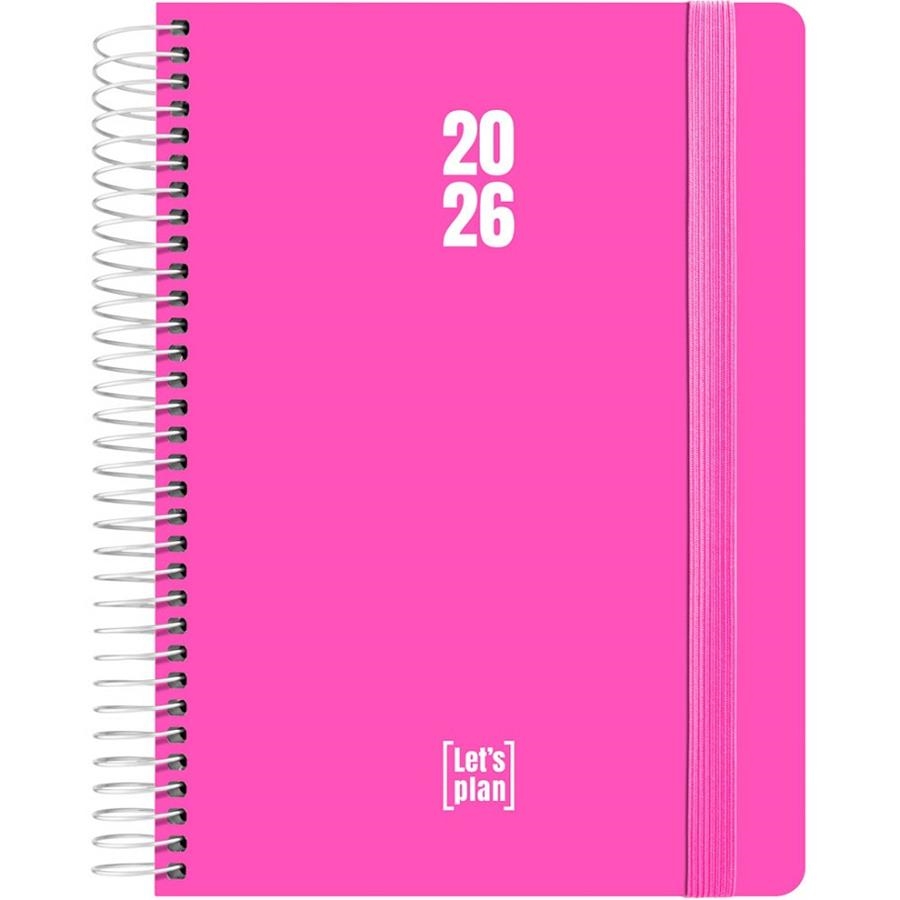 AGENDA GRAFOPLAS 2026 DÍA PAGINA 15X21CM ESPIRAL TAPA PLASTICO ROSA FLUOR | 8413623214419 | Librería Castillón - Comprar libros online Aragón, Barbastro