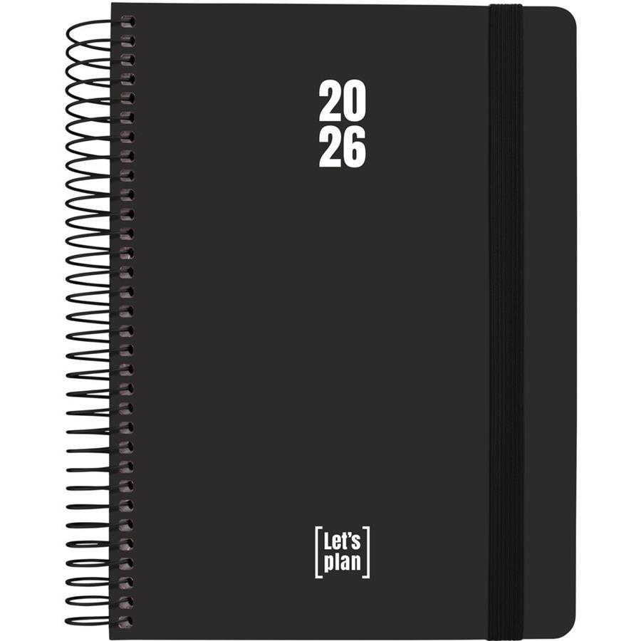 AGENDA GRAFOPLAS 2026 DÍA PAGINA 15X21CM ESPIRAL TAPA DURA COLORS NEGRO | 8413623214273 | Librería Castillón - Comprar libros online Aragón, Barbastro