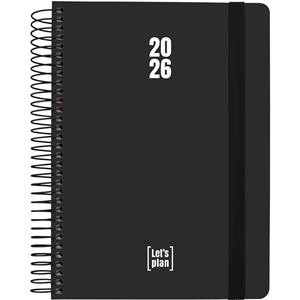 AGENDA GRAFOPLAS 2026 DÍA PAGINA 15X21CM ESPIRAL TAPA DURA COLORS NEGRO | 8413623214273 | Librería Castillón - Comprar libros online Aragón, Barbastro