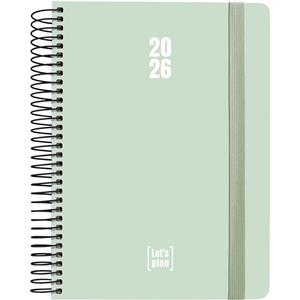 AGENDA GRAFOPLAS 2026 DÍA PAGINA 15X21CM ESPIRAL TAPA DURA COLORS VERDE CLARO | 8413623214280 | Librería Castillón - Comprar libros online Aragón, Barbastro