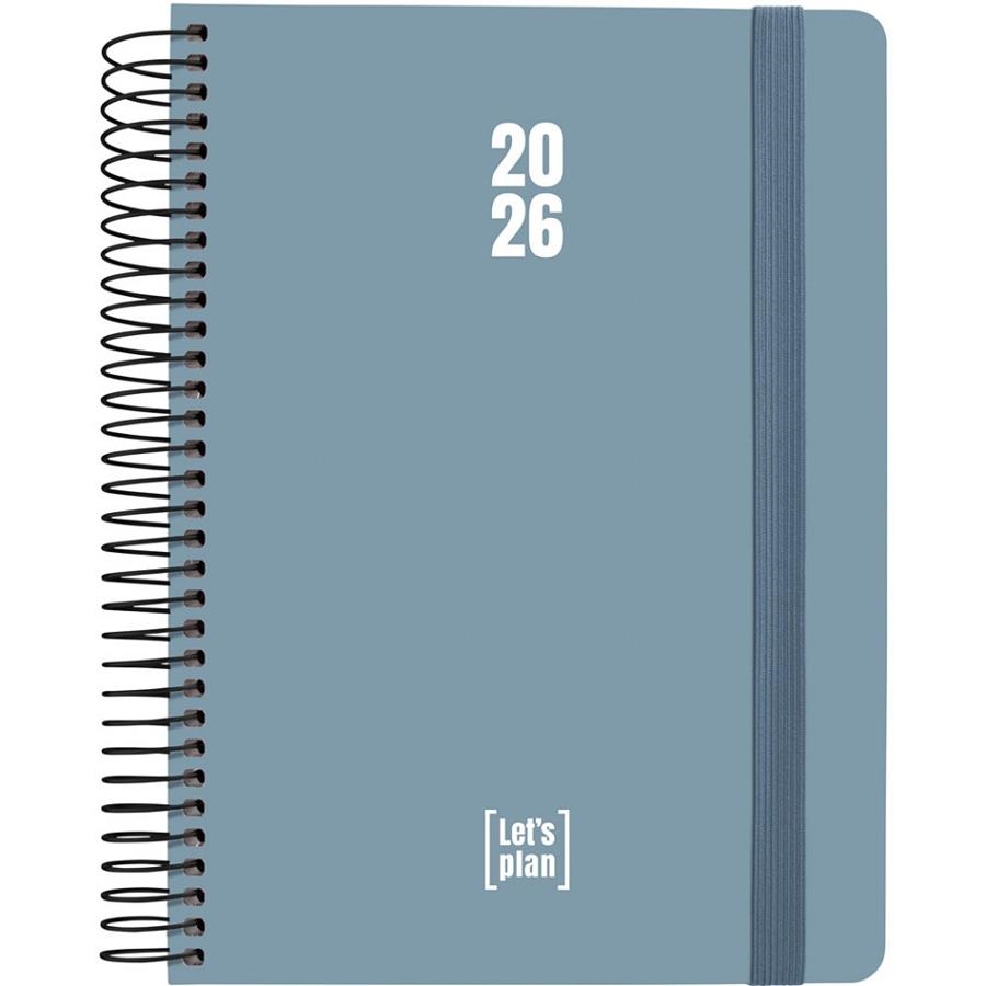 AGENDA GRAFOPLAS 2026 DÍA PAGINA 15X21CM ESPIRAL TAPA DURA COLORS AZUL PLOMO | 8413623214310 | Librería Castillón - Comprar libros online Aragón, Barbastro