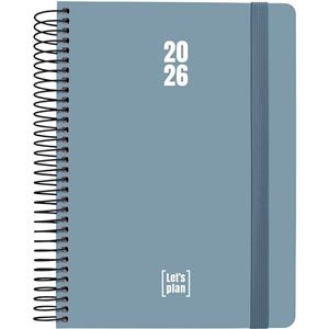 AGENDA GRAFOPLAS 2026 DÍA PAGINA 15X21CM ESPIRAL TAPA DURA COLORS AZUL PLOMO | 8413623214310 | Librería Castillón - Comprar libros online Aragón, Barbastro