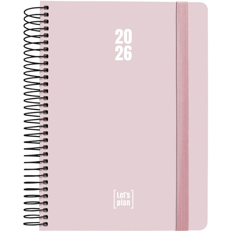 AGENDA GRAFOPLAS 2026 DÍA PAGINA 15X21CM ESPIRAL TAPA DURA COLORS ROSA SOFT | 8413623214334 | Librería Castillón - Comprar libros online Aragón, Barbastro