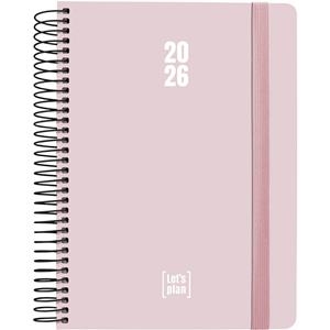 AGENDA GRAFOPLAS 2026 DÍA PAGINA 15X21CM ESPIRAL TAPA DURA COLORS ROSA SOFT | 8413623214334 | Librería Castillón - Comprar libros online Aragón, Barbastro
