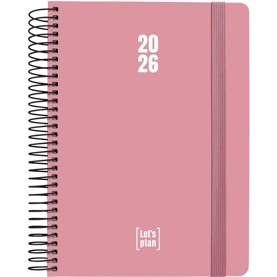 AGENDA GRAFOPLAS 2026 DÍA PAGINA 15X21CM ESPIRAL TAPA DURA COLORS ROSA | 8413623214327 | Librería Castillón - Comprar libros online Aragón, Barbastro