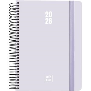 AGENDA GRAFOPLAS 2026 DÍA PAGINA 15X21CM ESPIRAL TAPA DURA COLORS LAVANDA SOFT | 8413623214341 | Librería Castillón - Comprar libros online Aragón, Barbastro