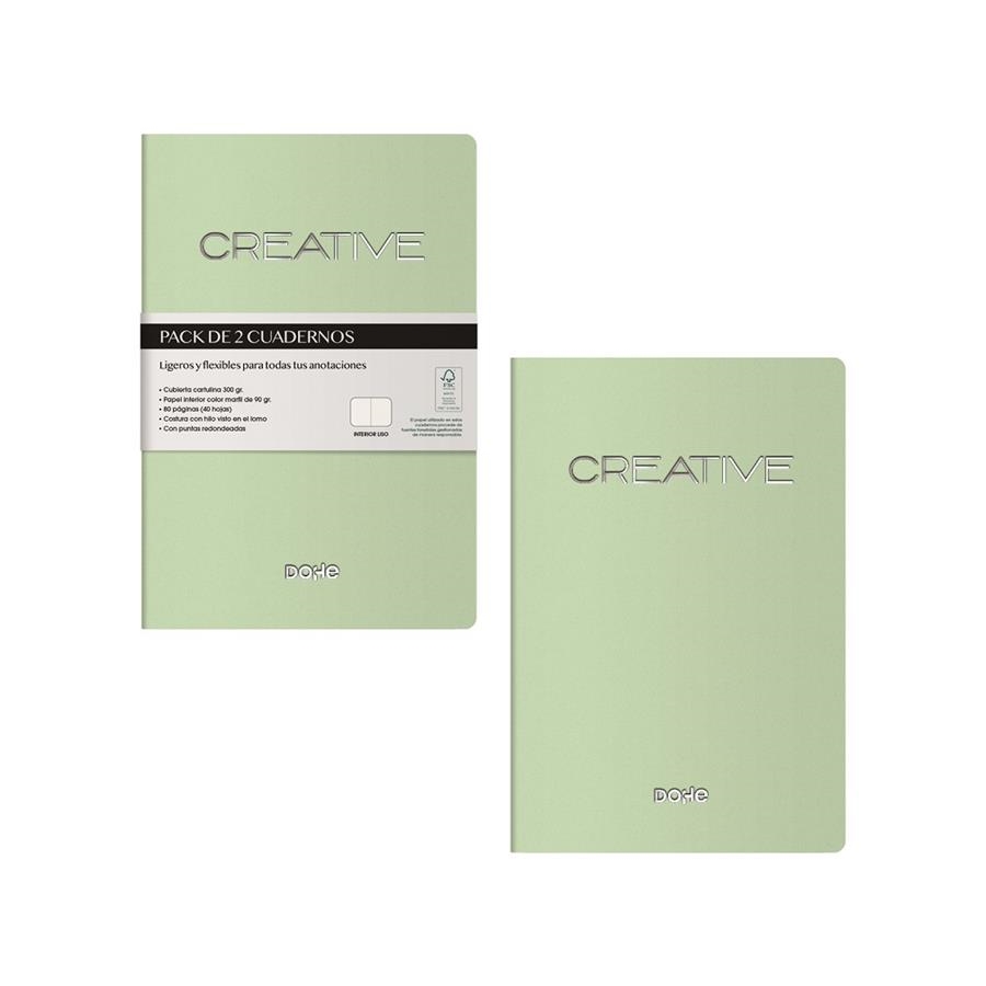LOTE 2 CUADERNOS A6 COSIDO CREATIVE VERDE | 8421938110623 | Librería Castillón - Comprar libros online Aragón, Barbastro