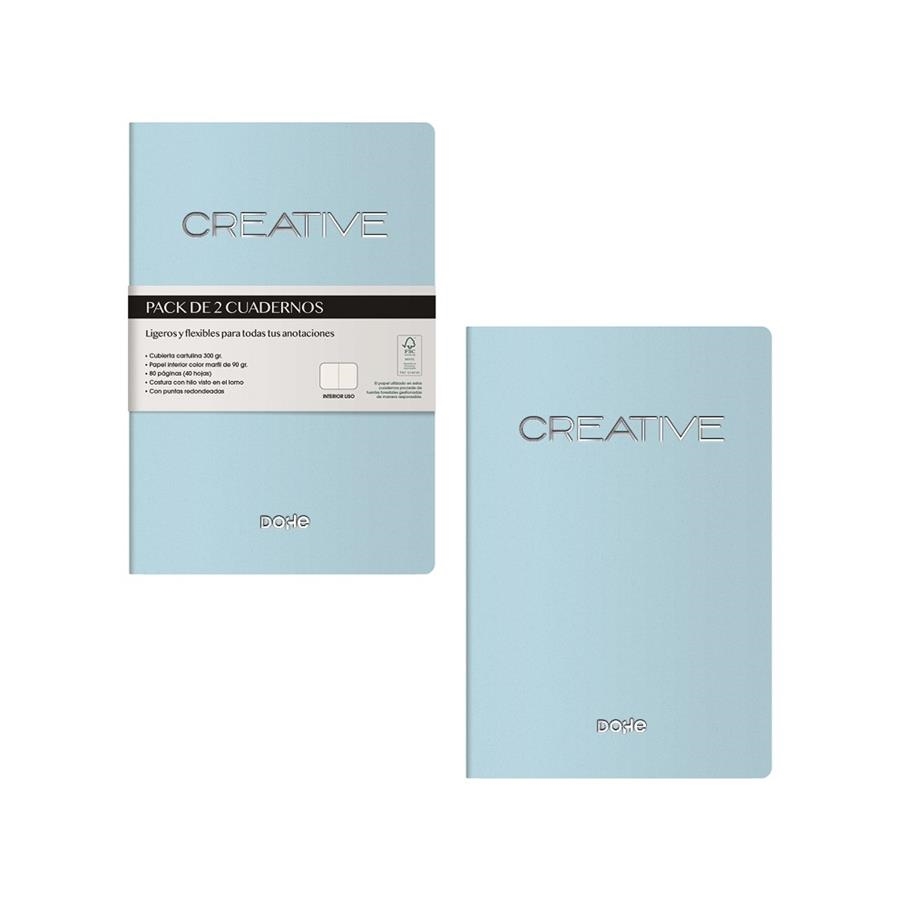 LOTE 2 CUADERNOS A6 COSIDO CREATIVE AZUL | 8421938110609 | Librería Castillón - Comprar libros online Aragón, Barbastro
