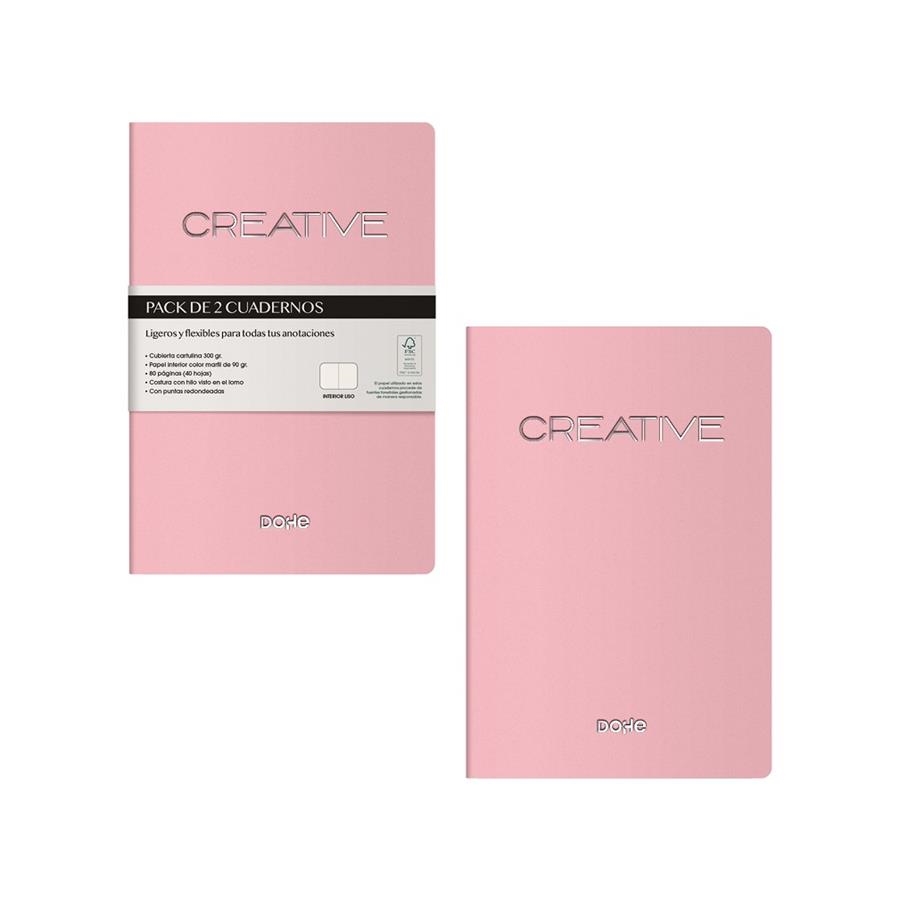 LOTE 2 CUADERNOS A6 COSIDO CREATIVE ROSA | 8421938110616 | Librería Castillón - Comprar libros online Aragón, Barbastro