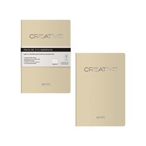 LOTE 2 CUADERNOS A6 COSIDO CREATIVE BEIGE | 8421938110630 | Librería Castillón - Comprar libros online Aragón, Barbastro